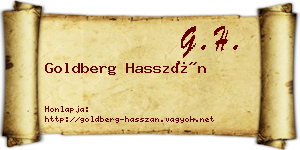 Goldberg Hasszán névjegykártya